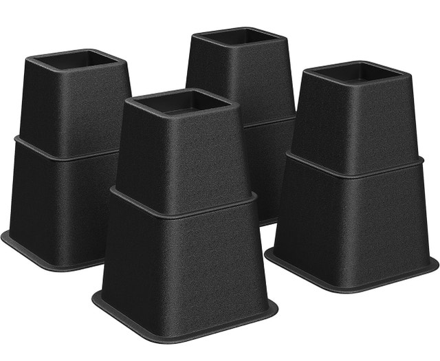 New Bed Risers - Adjustable Height & Storage
