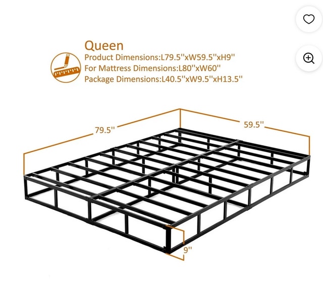Queen Metal Bed Frame - Nearly New - photo 3