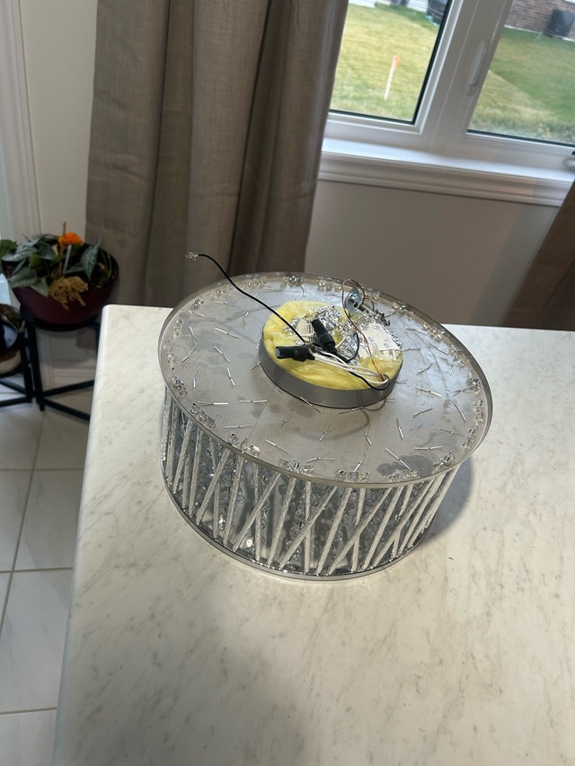 New Crystal Beaded Ceiling Light - Chrome Finish