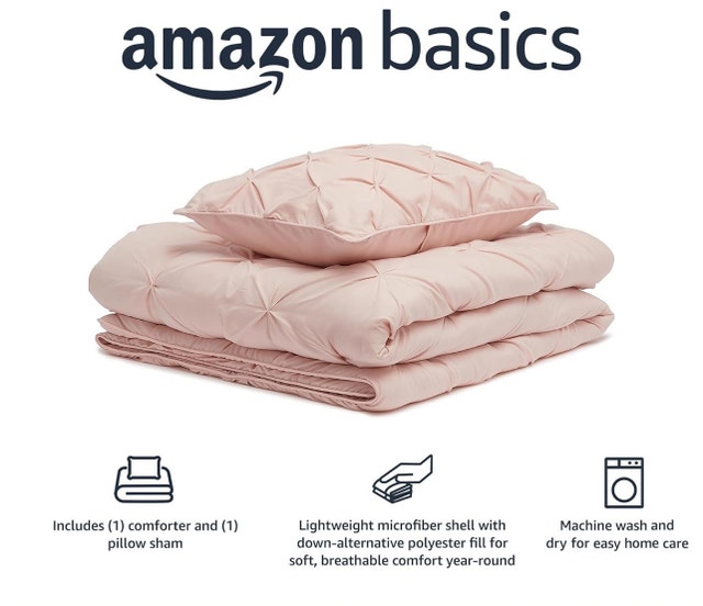 Amazon Basics Comforter Set - Blush Pink