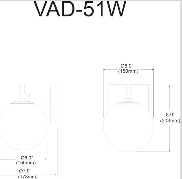 New Wall Sconce - Matte Black with Frosted Glass Globe - photo 3