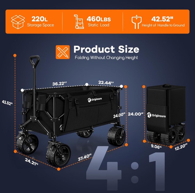 New Origainsure Wagon - 220L, 460lbs Capacity - photo 2