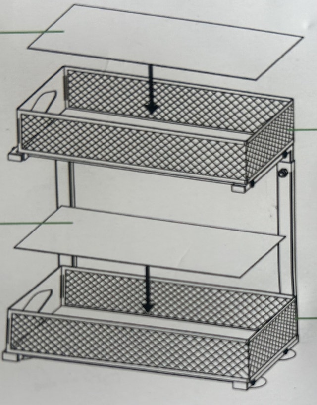 2 Tier Metallic Basket Organizer