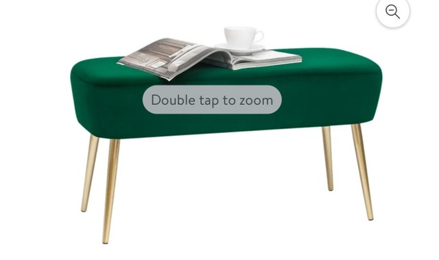 New Velvet Bench - Ottoman Bench with Golden Metal Legs