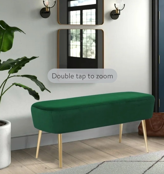 New Velvet Bench - Ottoman Bench with Golden Metal Legs - photo 3