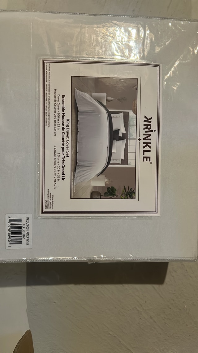 New Yrinkle King Duvet Cover Set - White