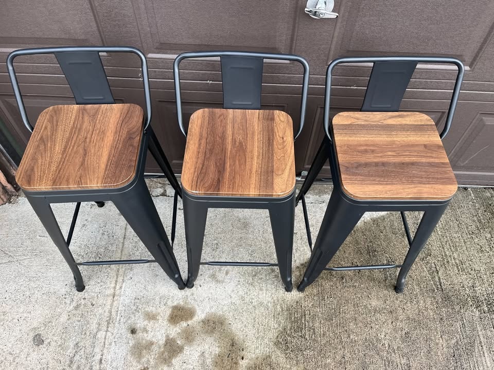 Style Metal Barstools with Backrests - photo 2