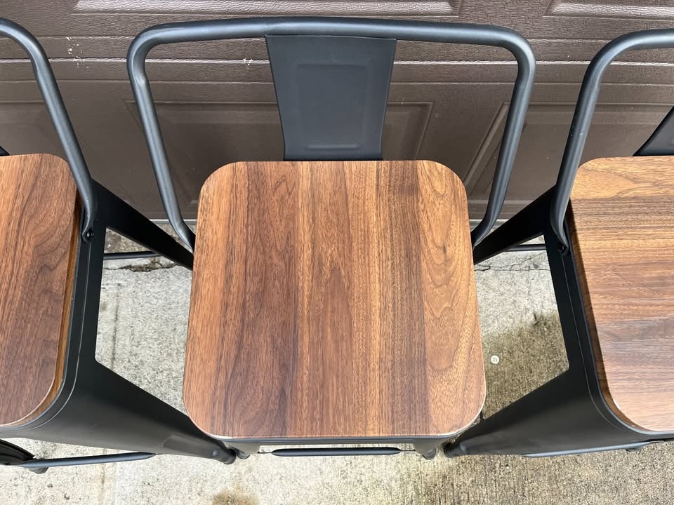 Style Metal Barstools with Backrests - photo 4
