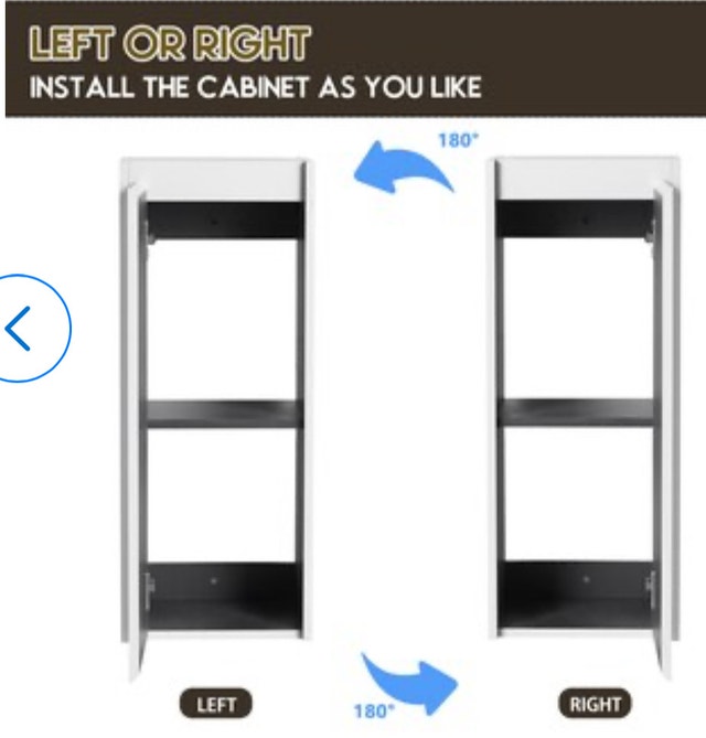 12" Bathroom Side Cabinet - Soft Close Doors