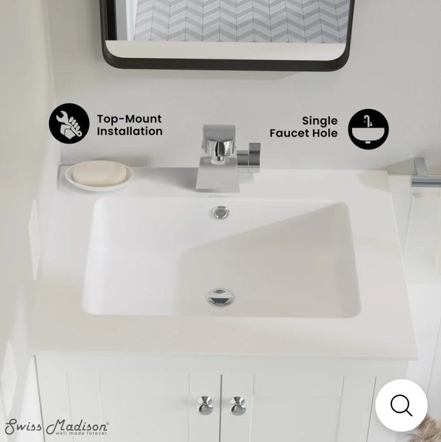New Voltaire 25 Vanity Top Sink with Single Faucet Hole - photo 3