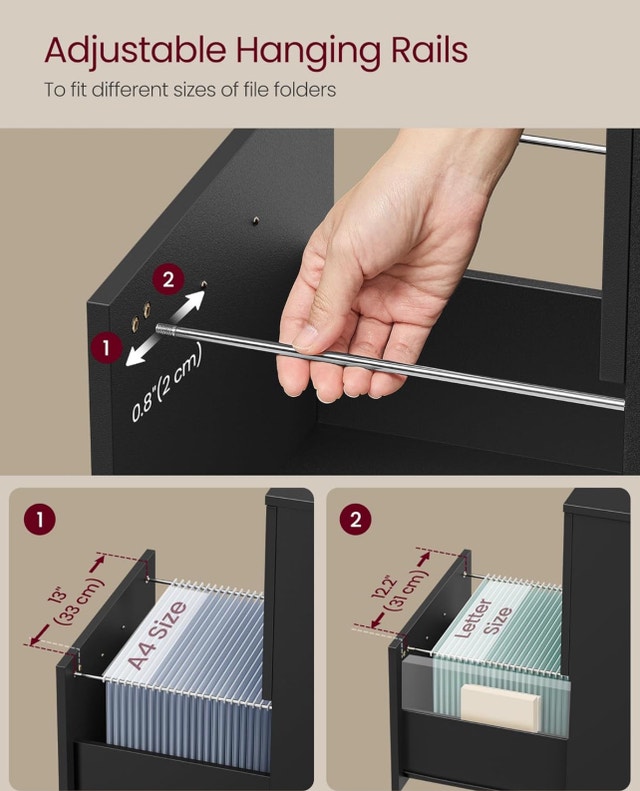 New 2 Drawer File Cabinet for Home Office, Matte Black - photo 5