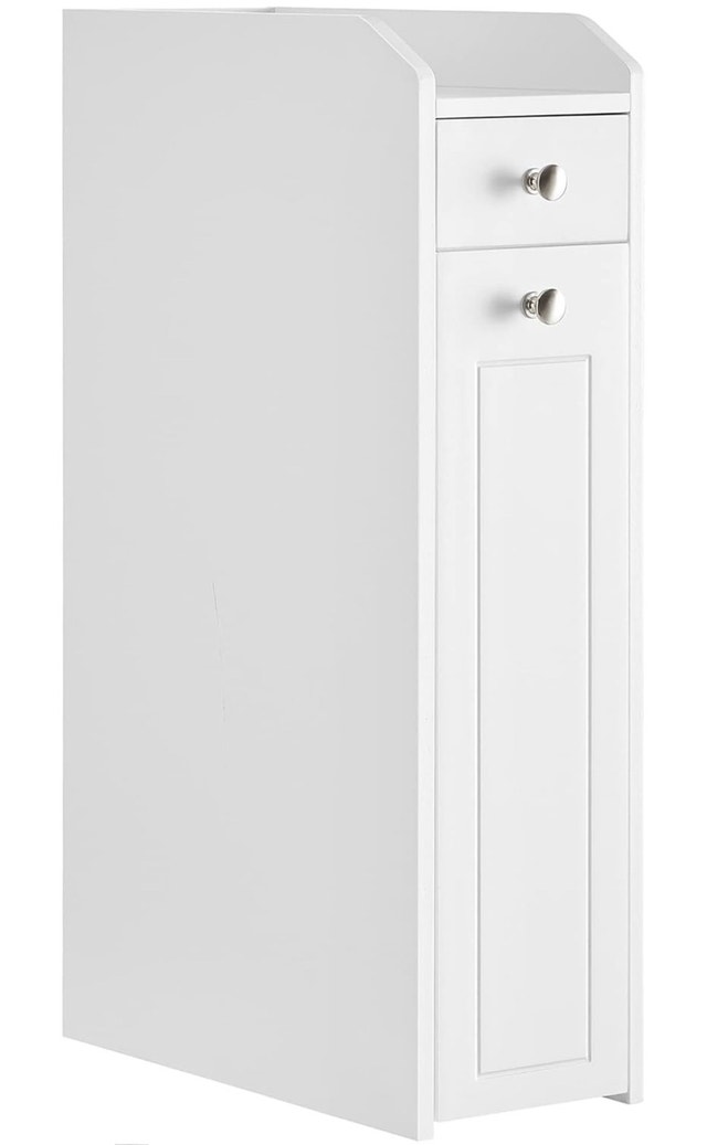 New Slim Storage Cabinet with Drawers - White
