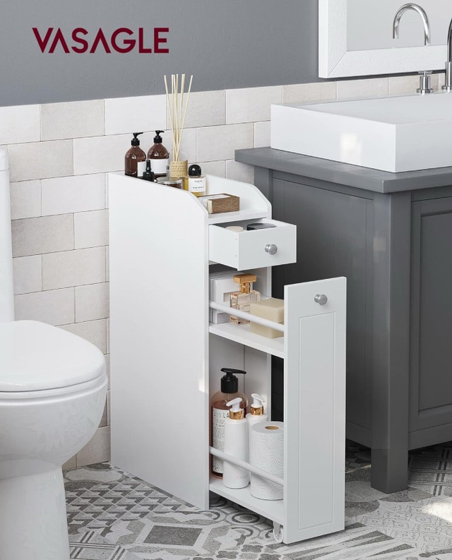 New Slim Storage Cabinet with Drawers - White - photo 2