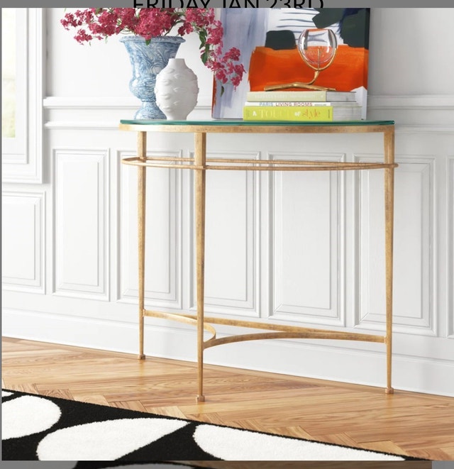 Safavieh American Gold Glass Couture Console Table