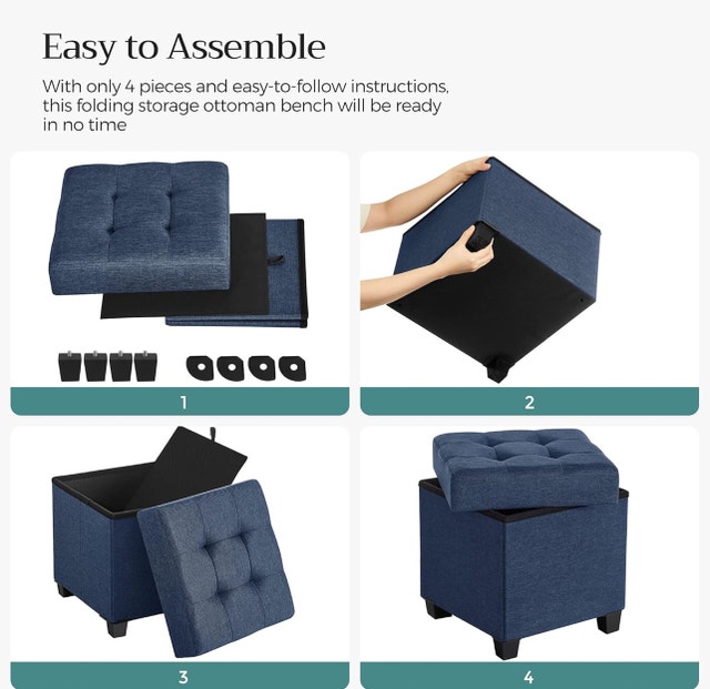 Songmics Small Storage Ottoman, LSF014L01V1 - photo 5