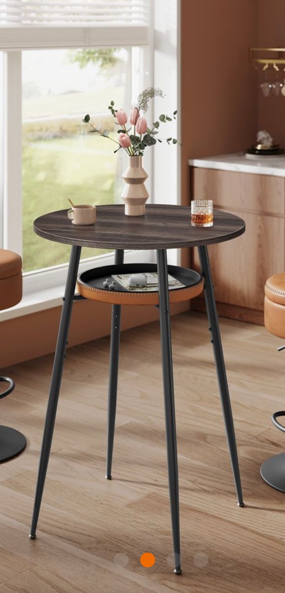 Round Brown Storage Table for Kitchen/Bar - photo 2