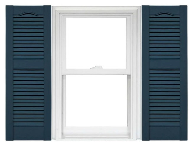 New Open Louver Vinyl Shutters (1 Pair), 80 x 14.5 inches