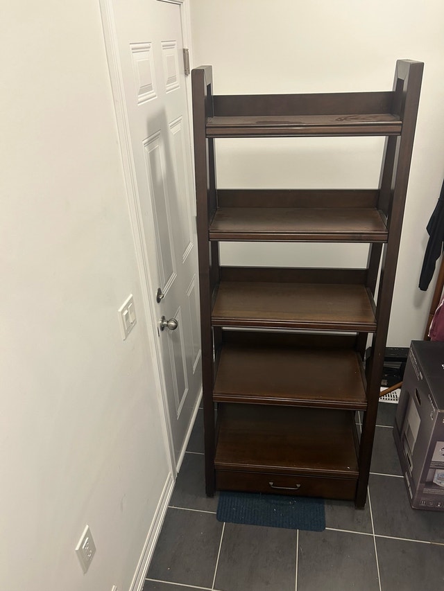 Dark Brown Bookshelf with Drawer - photo 2