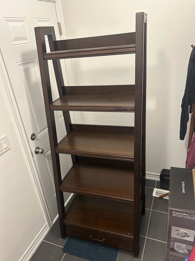 Dark Brown Bookshelf with Drawer - photo 3