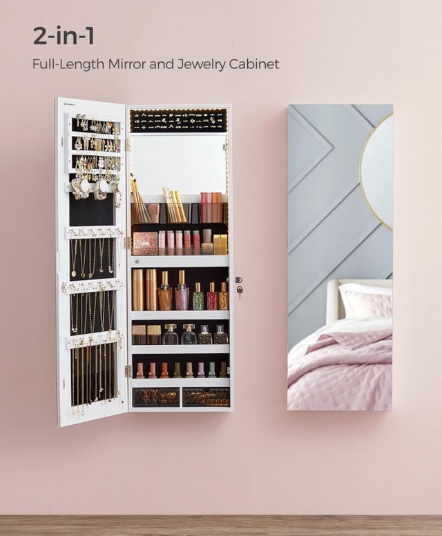 New Jewelry Cabinet with Light, Wall/Door Mounted - photo 4