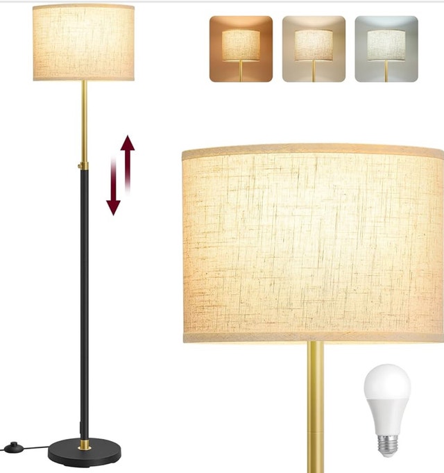 VASAGLE Floor Lamp for Living Room, Adjustable Height