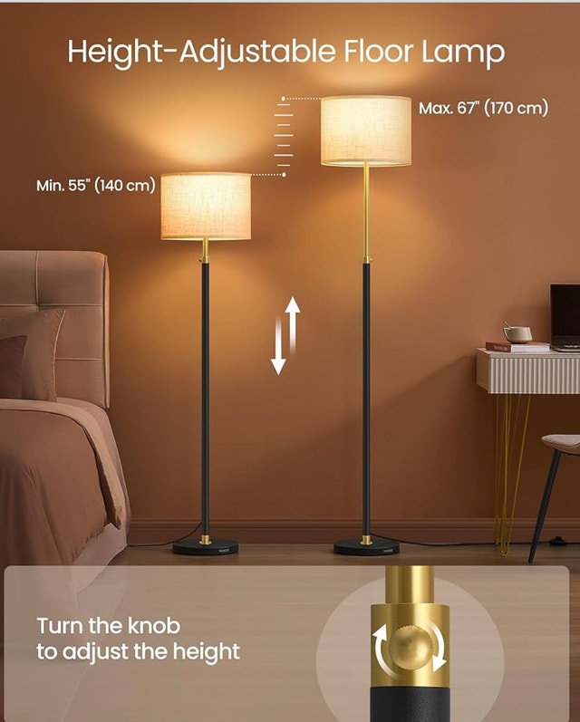 VASAGLE Floor Lamp for Living Room, Adjustable Height - photo 3