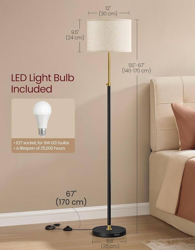 VASAGLE Floor Lamp for Living Room, Adjustable Height - photo 4