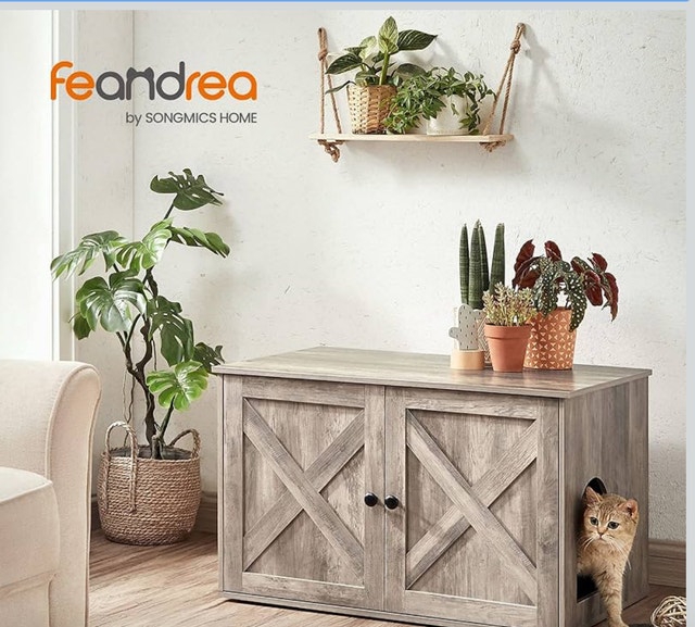 Feandrea Cat Litter Box Enclosure Furniture - New - photo 2
