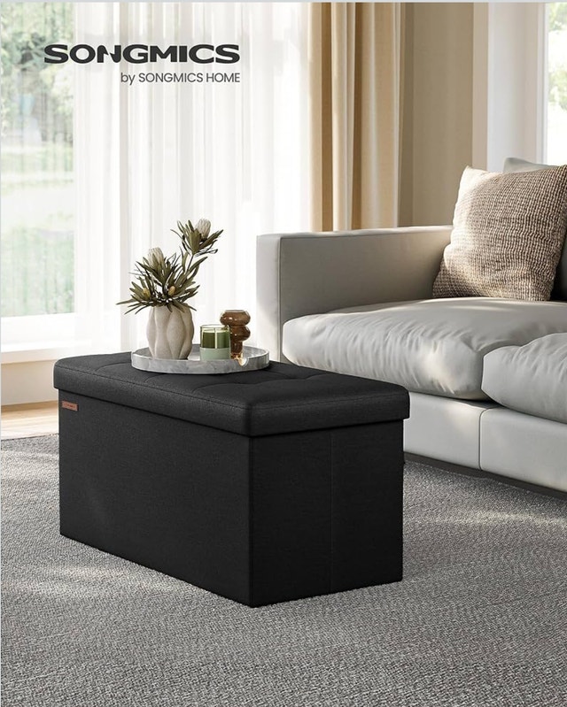 SONGMICS Ottoman with Storage 38 x 76 x 38 cm - Black - photo 2