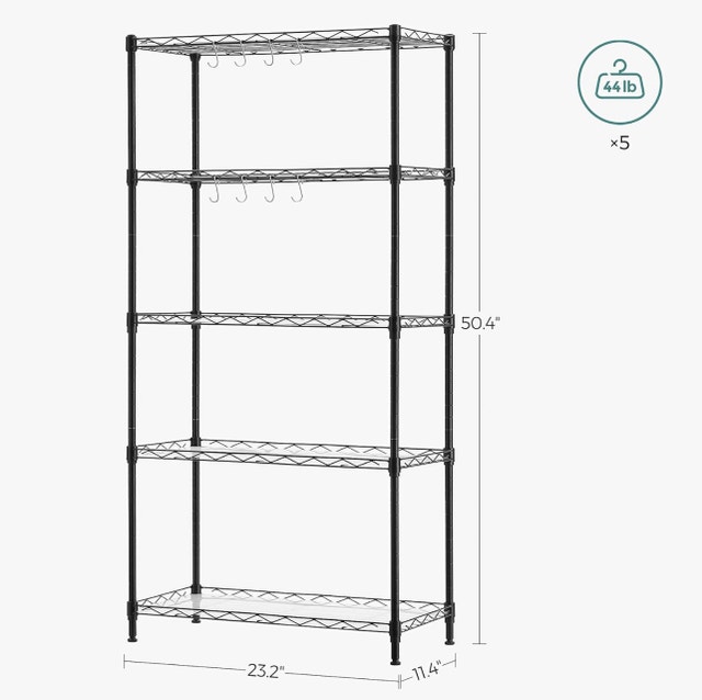 New SONGMICS 5-Tier Metal Storage Shelves ULGR065B01 - photo 3
