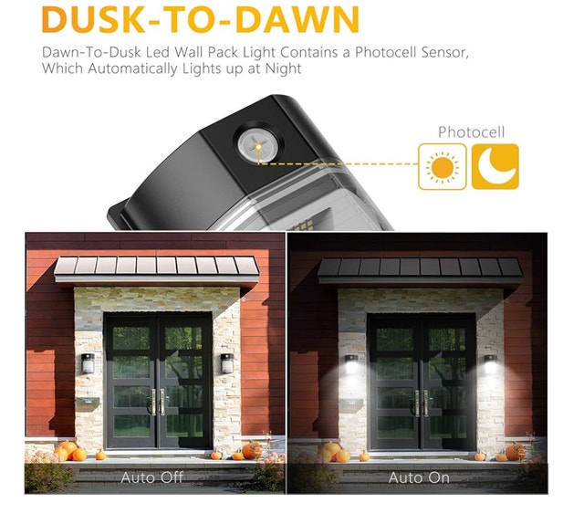 New LED Wall Pack Light with Dusk-to-Dawn Sensor