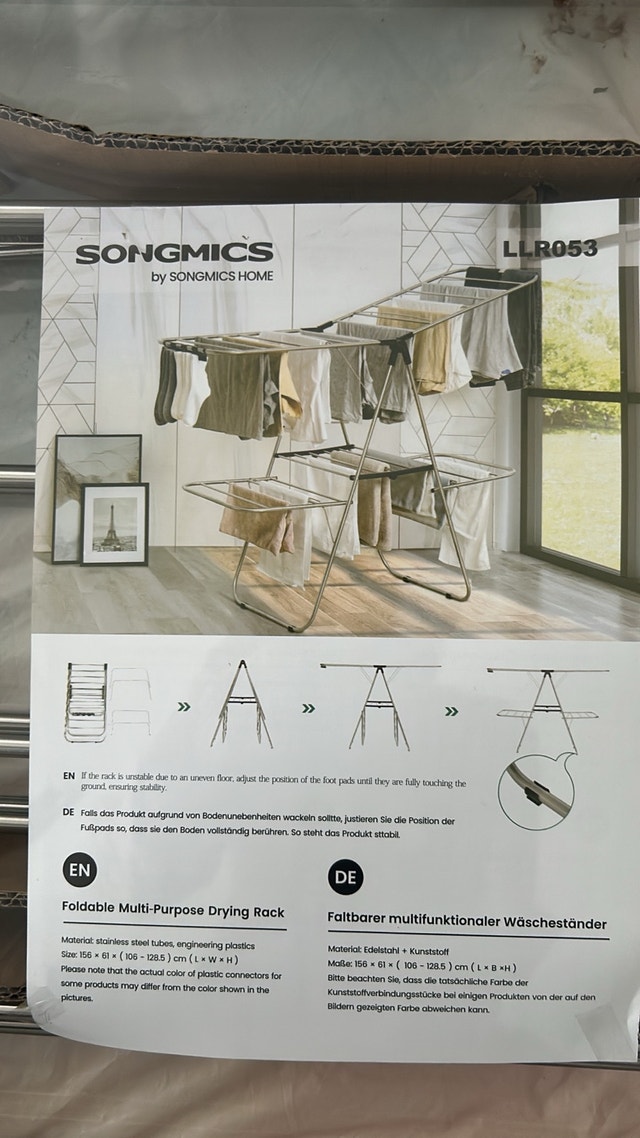 SONGMICS Foldable Drying Rack - New