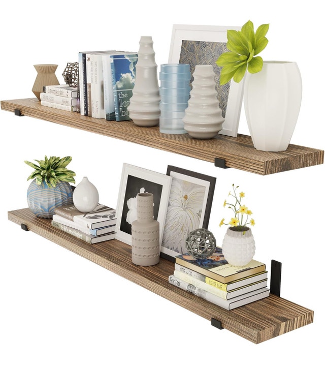 New Forte Shelves - 2 Pack, Burnt Finish
