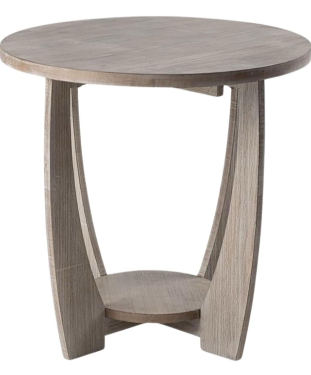 New End Table with Bottom Shelf - Grey