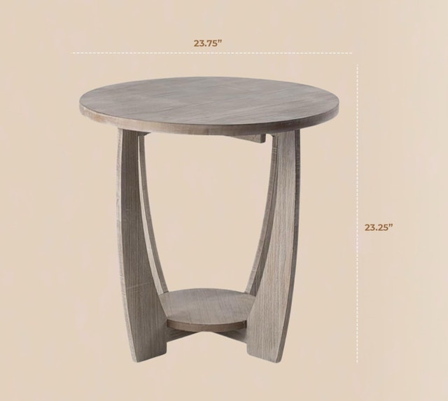 New End Table with Bottom Shelf - Grey - photo 3