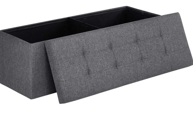 110 cm Folding Storage Ottoman, Gray