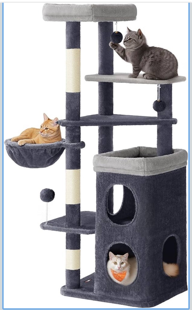 Feandrea Tall Cat Tree Tower, Dark Gray UPCT007G02
