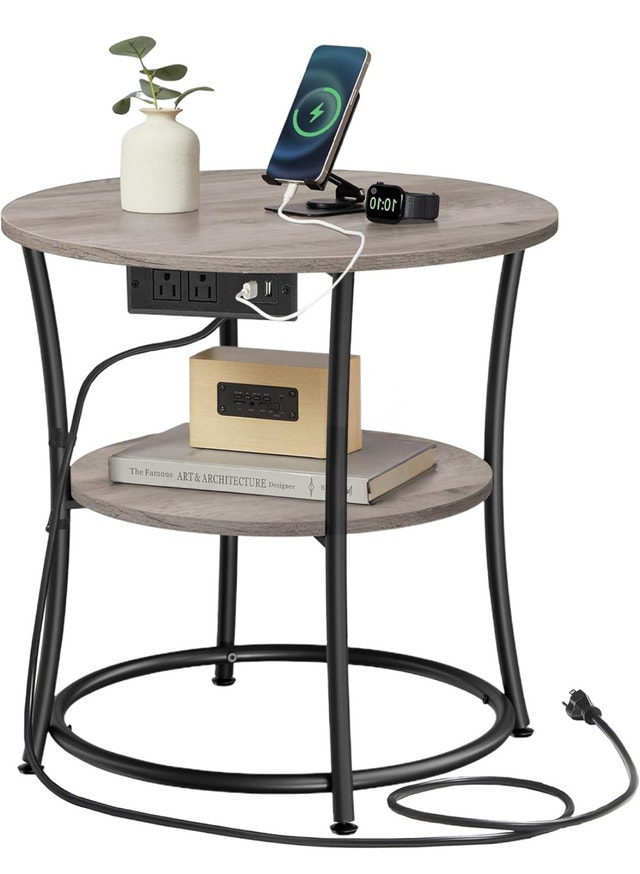 2-Tier End Table with Power Outlets - photo 4