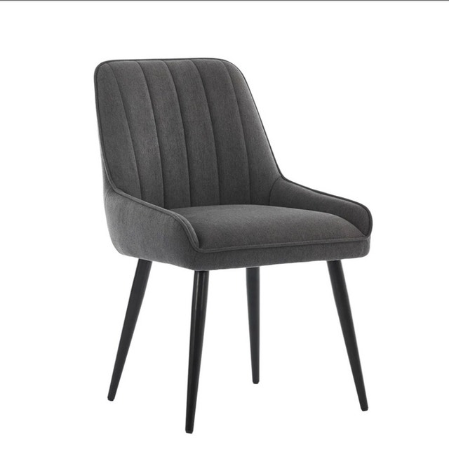 New 2 Gemini Fabric Dining Chairs - Gray - photo 3