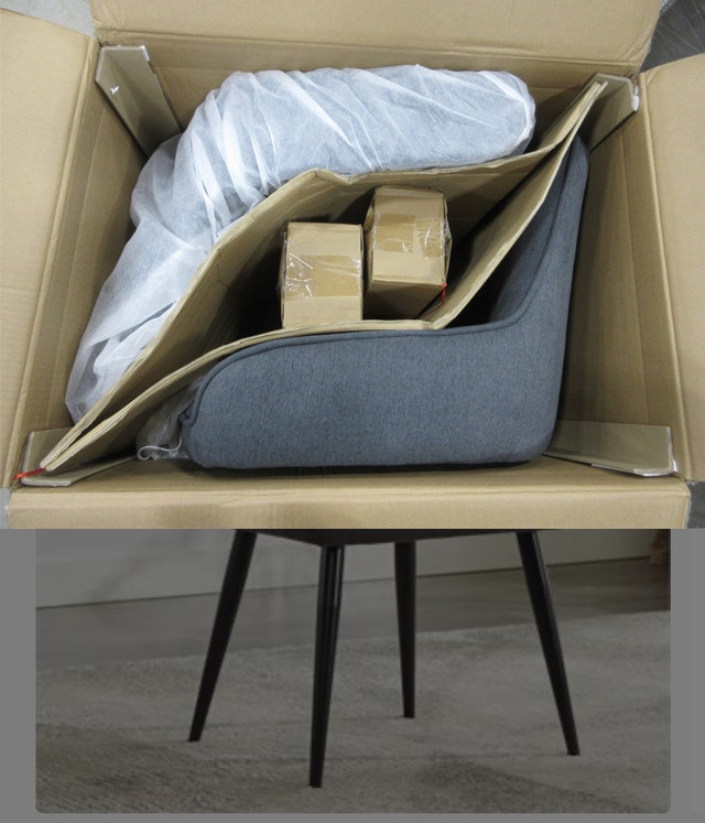 New 2 Gemini Fabric Dining Chairs - Gray - photo 5