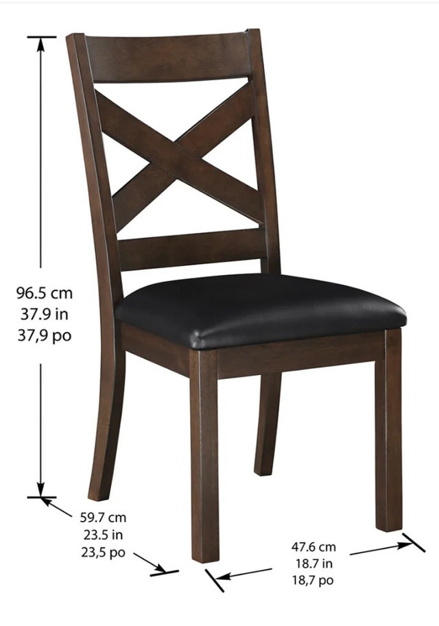 New Northridge Home Dining Chair - X-Back, Brown/Black - photo 2