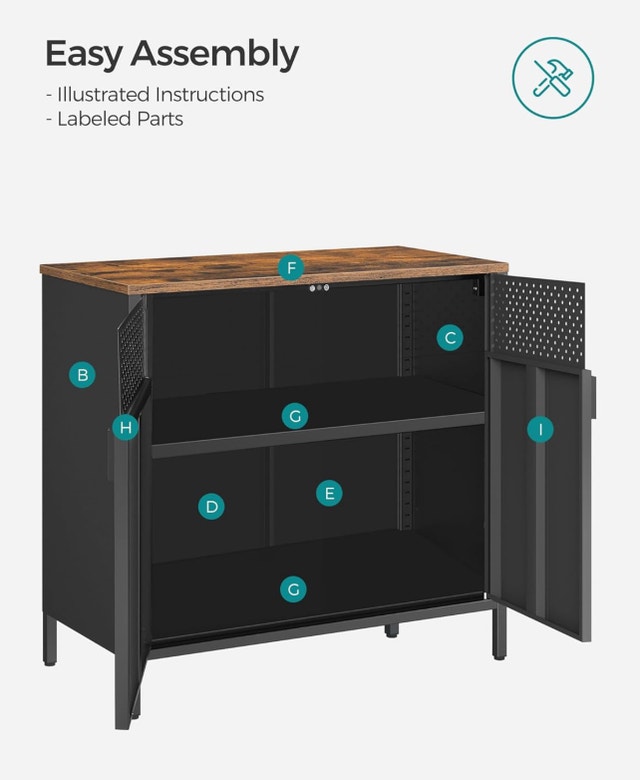 New Metal Storage Cabinet 2 Doors Adjustable Shelf - photo 4