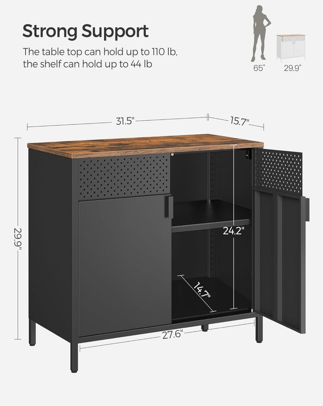 New Metal Storage Cabinet - 2 Doors, Adjustable Shelf - photo 2