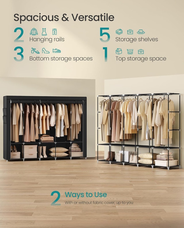 Portable Closet Organizer w/ Cover - New - photo 3