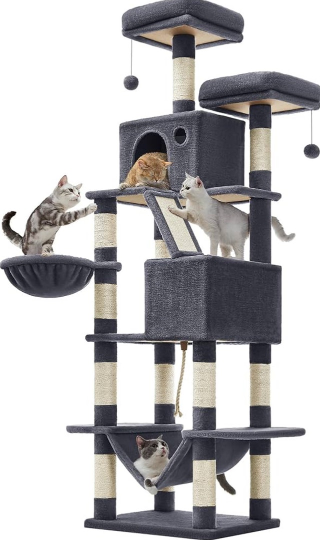 Feandrea Cat Tree 206cm Large Cat Tower Condo