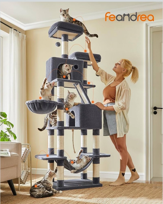 Feandrea Cat Tree 206cm Large Cat Tower Condo - photo 2