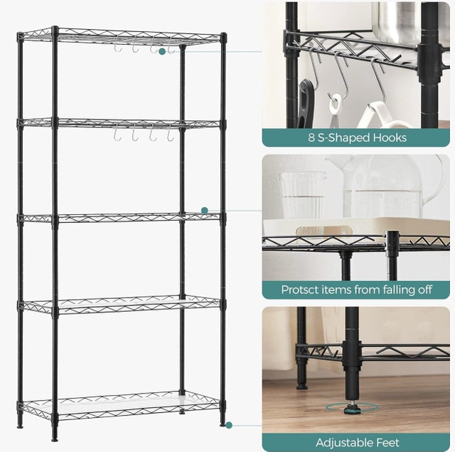 New SONGMICS 5-Tier Metal Storage Shelves ULGR065B01 - photo 4