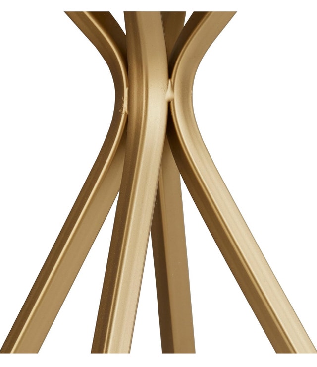 New Rivet Gold Bedside Table Lamp - 18 Inch Linen Shade - photo 4