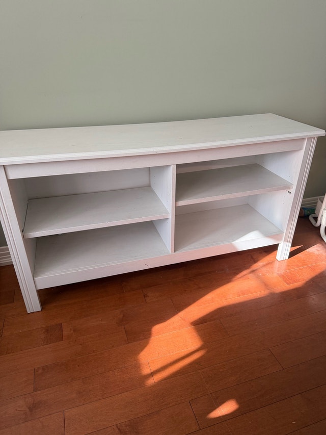 White TV Stand with Storage