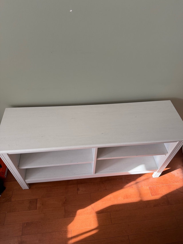 White TV Stand with Storage - photo 2